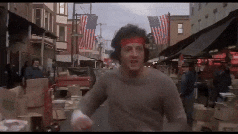 Rocky Balboa runs during a training montage